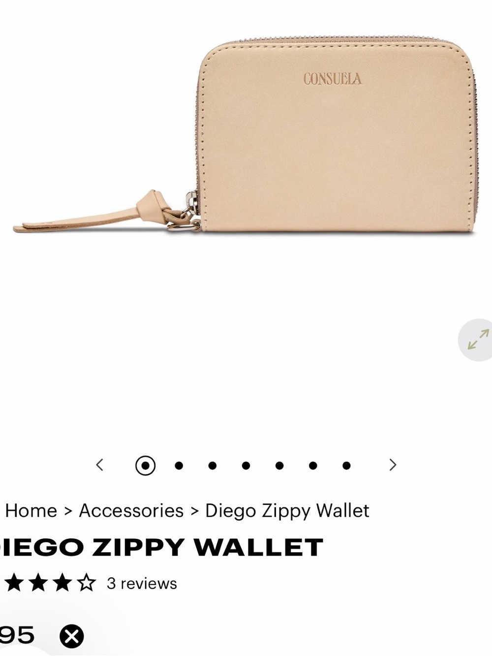 Consuela Diego-Tan Leather Zippy Wallet - Picture 4 of 5
